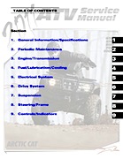 2011 Arctic Cat 450/550/650/700/1000 ATV Service Manual