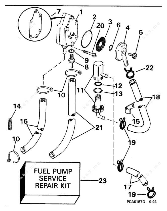 Johnson 1996 65 - J65rslm  Fuel Pump And Filter